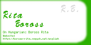 rita boross business card